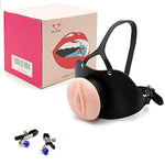 Oral Sex Mouth Gag,Large Model Pu Leather Locked Mouth Gags Muzzles (Black, Large)