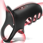 Vibrating Cock Ring With Adjustable Penis Sleeve - 10 Vibration Modes Adult Sex Toys For Men Couples, Penis Ring Vibrator, G Spot & Testicle Stimulator, Girth Enhancer For Him & Her Pleasure