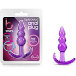 B Yours Triple Beaded See Through Soft Flexible Easy Insertion Comfortable Butt Plug - 3 1/4 Inch Anchor Base Fragrance Free Easy To Clean Adult Toys - Sex Toy