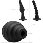 Silicone Anal Plug Trainer Kit & Enema Bulb, Anal Cleaner With 2 Replaceable Nozzles
