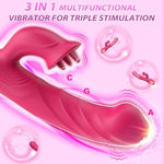 3 In 1 Sex Toys Rabbit Vibrators Dildo - Adult Toys Clitoris G Spot Vibrator With 10 Wiggling & Vibrating & Licking Modes, Adult Sex Toys For Women And Couples Female Vibrator Clitoral Stimulator