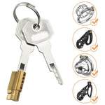 Stealth Chastity Device With Solid Brass Lock Core For Male Cock Cage Replacement Accessories (2 Set)