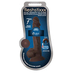 Curve Novelties 72899: Fleshstixxx 7In Silicone Dildo W/Balls Chocolate
