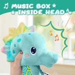Baby Toys 0 To 12 Months, Musical Stuffed Animal Activity Soft Toys With Multi-Sensory Crinkle, Rattle And Textures, Infant Tummy Time Toys For Newborn Boys, Seahorse, Blue