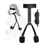 Adjustable Bondage Restraints Kit For Couples - Neck To Wrist Cuffs With Blindfold, Soft Handcuffs For Bedroom Play, Beginner-Friendly Bondage Gear Set For Adults (Black)