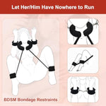 Bdsm Bondage Restraints Sex Toys, Bed Restraints Kit With Soft U-Shaped Pillow & Handcuffs Neck To Ankle, Sex Straps Adjustable Cuffs Bdsm Toys For Couples Sex Bondage Restraints Set