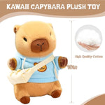 10.2" Brown Capybara Plush Toy With 9 Clothes And Accessories Super Soft Capybara Stuffed Animal For Kids Girls Boys (Yellow Capybara)