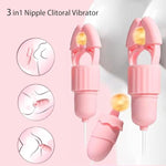 Nipple Clamps Adult Sex Toys, Nipple Vibrator Women Sex Toys With 12 Vibration & Tongue Licking Modes, Vibrating Nipple Toy Clitoral Stimulator, Rechargeable Bdsm Adult Toys For Women Female Couples