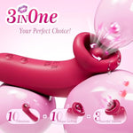 Sucking Vibrator Female Sex Toys, Women Sex Toys Suction Vibrator Nipple Toys With 3 Sucking & 10 Tongue Licking & Vibrating, Tongue Toy For Women Clitoral Sucker Rose Sex Toy, Adult Toys For Women