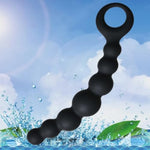 Silicone Anal Plug G-Spot Stimulator Anal Beads Prostate Massage Butt Plug Sex Toy,Anal Beads Silicone Anal Butt Plug With Safe Handle And Particles G-Spot Massager For Men Women(Style 2)