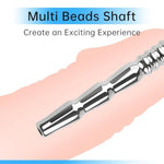 Man Male Beaded Dual Ribbed Urethral Sound Catheter Plug Hollow Cum Through Hole Tube Penis Cock Sex Toy Stainless Steel Urethra Dilator Urethra Masturbation Rod Expansion
