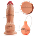 15in Giant Squirting Dildo, Realistic Ejaculating Silicone with Suction Cup