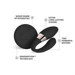 Tiani Duo Couples Vibrator For Men And Women With 2 Powerful Motors And 8 Vibrations Settings, Completely Waterproof Adult Sex Toys For Couples, Sex Toys For Her, Vibrator For Couples, Black