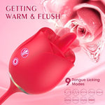 G Spot Vibrator Women Sex Toys - Thrusting Vibrators Adult Toy With 9 Tongue Licking & Thrusting Modes For Female Couples Play, Rose Sex Toy For Clitoral Anal Nipple Stimulation
