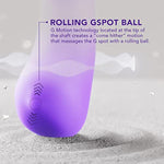 Blush Wellness G Ball 7" G-Spot Hither Motion Curved Vibrator For Women - Ultrasilk Puria Silicone Dildo Massager, 10 Vibe Modes, Usb Charge, Ipx7 - Adult Sex Toy For Female Pleasure Zones - (Purple)