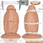 4'' Diameter Extra Wide Silicone Girth Dildo, 8.5 In Huge Thick Anal Dildo Gaint Anal Plug Sex Toy With Strong Suction Cup & Ball-Free Design, Massive Big Fat Dildos For Advanced Women Men Gay (Skin)