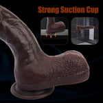9.8 Inch Huge Realistic Dildo Adult Sex Toys For Women Men Orgasm, Soft Silicone Anal Dildos With Suction Cup For Hands-Free, Thick Black Lifelike Dildo With Curved Shaft And Big Balls For G Spot Play