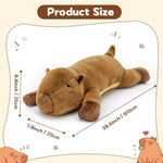 39.4" Capybara Plush Pillow, Cute Capybara Stuffed Animal, Soft Sleeping Capybara Throw Pillow Birthday Christmas Festival Gifts For Kids Adults (Dark Brown)