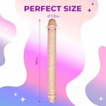 Flash Double Ended Dildo, Super Long Double Dong, Flexible Realistic Double-Sided Dildo Penis, Sex Toys For Couple Men Women Lesbian Gay Colour Of Light Brown (Flash)