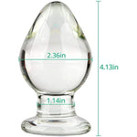 Large Glass Butt Plug Crystal Anal Plug 2.36 Inch Prostate Massager Pleasure Bum Plug For Comfortable Wearing Mushroom Shaped Anal Trainer