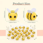 28 Pcs Felt Bees Wool Felt for Crafts, Mini Bees Yellow Bee Plush Decorations