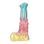 5.7In Silicone Made Huge Soft Colorful Horse Dildo Anal Toy Animal Style Ribbed Flexible Hands-Free (Normal) (S)