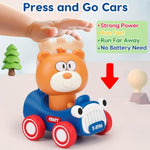 Press And Go Toy Cars For Toddlers 1-3 Push Go Animal Racing Baby Cars Toys Infant 6-12-18 Months Toys For 1 Year Old Boy Girl First Birthday Gifts For One Two 2 Year Old Toddler Toys 1-2 2-3