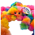 8" Rainbow Splatter Spider. Soft, Furry Plush With Hard Eyes. Stuffed Animal.