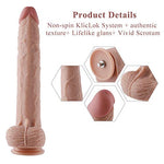 11.8" Extra-Length Silicone Dildo for Sex Machine with KlicLok System, 9.8" Insertable Length, 6.7” Girth, 2.1” Diameter - Amazing Series