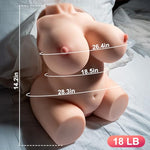 18 LB Sex Dolls Male Sex Toys - Curvy BBW Sex Doll Torso with Soft Breasts & Big Butt, Lifelike Skin Feel, Textured Vagina and Anal Channels Male Masturbator