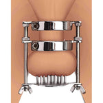 Stainless Steel Spiked Cbt Ball Stretcher And Crusher | Adjustable Weight, Ring, & Spike Compression | Allen Wrench Included | Premium Restraint Tool For Men