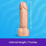 Lovehoney Realistic Dildo - 8 Inch Big Dildo for Women - Extra Girthy with Balls - Thick, Firm but Flexible Adult Sex Toy - Waterproof - Flesh Pink