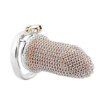 Stainless Steel Gauze Male Chastity Cage Metal Chastity Locks Comfortable Soft Cock Cage Easy To Wear Men'S Virginity Lock - L Cage Length 3.4'' J19655 55Mm