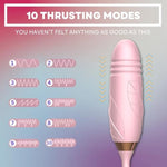 Rose Vibrator For Women And Couples - Vibrating Tongue Licking And Thrusting Dildo With Body-Safe Silicone, Fully Waterproof, Usb Rechargeable Personal Massager - Adult Sex Toys, Clitoral