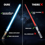 Liberty Imports 2-in-1 LED Light Up Sabers, Dual Bladed Toy Saber Swords Set for Kids with FX Power Up and Motion Sensitive Sound Effects for Cosplay, Dress Up