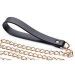 Leashed Lover Black And Gold Chain Leash