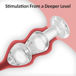 6.3In Crystal Anal Beads Butt Plug Adult Toys Masturbators Sex Tools With Safety Bottom, Glass Anal Plug Dildo With Different Sized Beads P-Spot Sex Product For Men And Women (S)