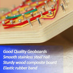 2Pack Wooden Geoboard Montessori Toys - Wood Geo Board Manipulative Geoboards For 4 5 6 Year Old Kids With Pattern Cards And Rubber Bands,Brain Teaser Stem Toy For Boys Girls Ages 3-6