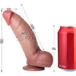 8" Realistic Huge Thick Girthy Dildo - Big Giant Curved Dildo With Suction Cup, Soft Wide Real Dual Density Silicone Dildos, Xl Large Fat Anal Dildos For Men Women Gay, Adult Sex Toys & Games