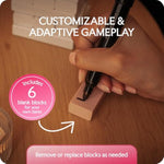54 Pink Blocks Compatible With Jenga Game For Adults Couples For Date Night In Bedroom - Intimacy Naughty Tower With Dares & Challenges - Romantic Puzzles - Anniversary & Valentines Gifts