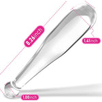 Glass Butt Plug Anal Dildo Pleasure G-Spot Wand Baseball Bat Shaped Double Ended Dildo Prostate Massager Fetish Masturbation Sex Toy For Women Men Transparent (M)