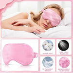 24 Pcs Silk Sleep Eye Masks Soft Satin Masks for Sleeping with Adjustable Elastic Strap Comfortable Blindfold Eyeshade for Men Women Travel Nap Night Sleep (Light Pink)