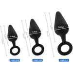 3Pcs Anal Plug With Pull Ring + 1Pcs Glass Plug