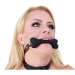Bite Down Dog Bone Silicone Mouth Gag Adjustable Breathable Sex Toy Restraints Fetish Sm Canine Bdsm Black 1.0 Count