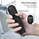 Mini Clitoral Vibrator Female Av Wand Women G-Spot Stimulator Sex Toy Vibrator Rechargeable Powerful Vibration Clit Labia Massager Orgasm Waterproof Adult Couples(Black)