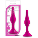 , Luxe Beginner Silicone Butt Plug - Medium Size - Soft, Tapered Heads - Satin Smooth Silicone Anal Trainer- Suction Cup Base - Pleasurable Adult Sex Toy For Women And Couples - Pink