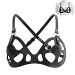 Adjustable Pu Leather Bdsm Restraints Breathable Cutout Breast Bondage Gear For Women Couples Adult Sm Sex Toys For Sensory Play