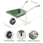 Kids Wheelbarrow With Gardening Tools Set, Educational Kids Gardening Set With Kid Wheelbarrow, Toddler Gardening Set, Watering Can, Plant Labels, For Ages 3+ Boys Girls(Green)