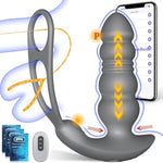 Prostate Massager Male Sex Toy - Thrusting Anal Plug Vibrator For Men With Vibrating Cock Ring, Vibrating Butt Plug Sex Toys Gay, Anal Dildo Vibrators Massaging Device, Consolador Para Hombre