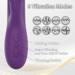 3 In 1 Dildo Rabbit Vibrator For Women - Multi-Function With Built-In Beater For G-Spot And Clitoris Tapping - Rechargeable & Very Quiet - Great For Solo And Couples Play